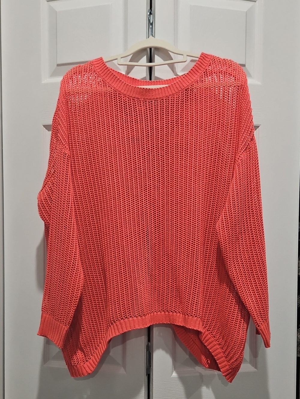 bobeau Coral Open-Knit Sweater